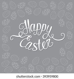 Happy Easter gray greeting card with unique custom made words Happy Easter