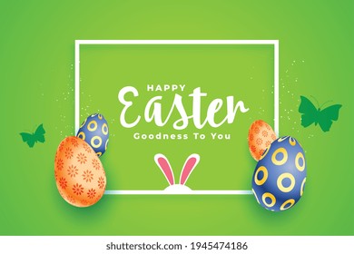 happy easter green greeting card design