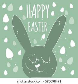 Happy easter green greeting card