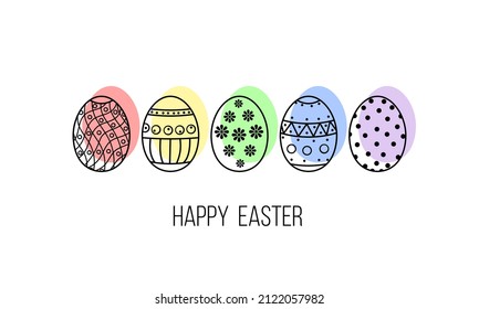 happy easter greening card or social media post, vector background
