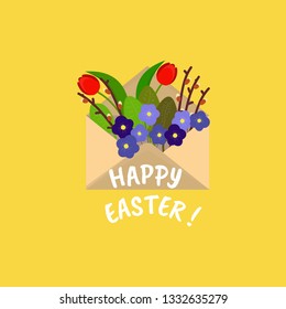 Happy Easter greeting, background. Graphic typography, design. Vector illustration. EPS 10