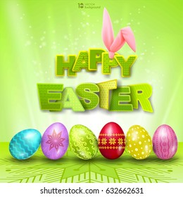 Happy Easter greeting background. Vector eps 10.