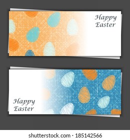 Happy Easter greeting banners. Eps10 Vector illustration