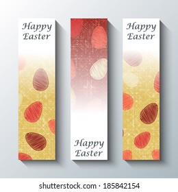 Happy Easter greeting banners. Eps10 Vector illustration