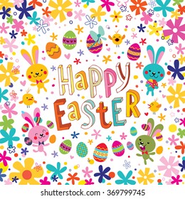 Happy Easter greeting card