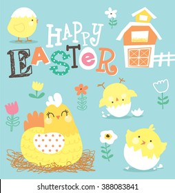 Happy Easter greeting card