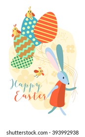 Happy Easter greeting card. 