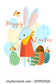 Happy Easter greeting card. 