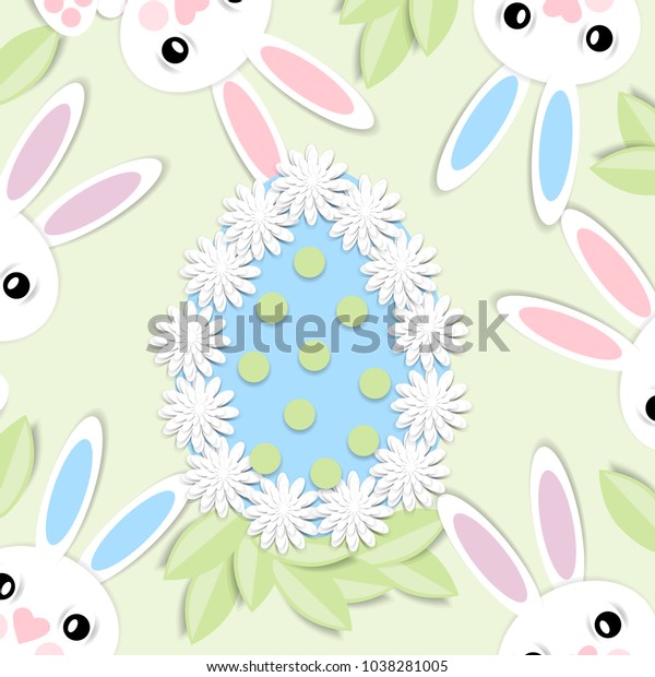 Happy Easter Greeting Card 3d Paper Stock Vector Royalty Free