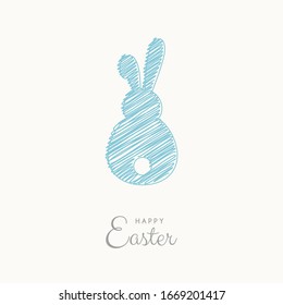 Happy Easter. Greeting card with abstract bunny. Vector
