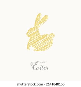 Happy Easter. Greeting card with abstract bunny. Vector