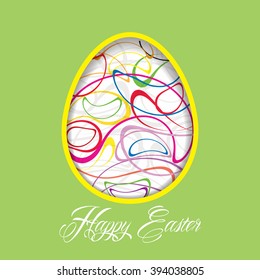 Happy Easter greeting card with abstract Easter egg  /  / Happy Easter Congratulation or greeting cards

