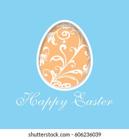 Happy Easter greeting card with abstract Easter egg 
