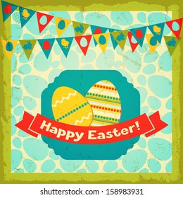 Happy Easter greeting card background.