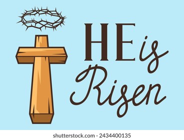 Happy Easter greeting card. Background with religious symbol.