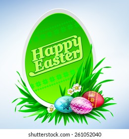 Happy Easter greeting card background. Vector eps 10.