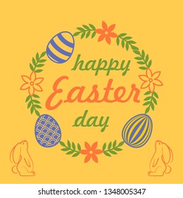 Happy Easter greeting card, banner. Vector illustration 