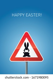 happy easter greeting card easter bunny with mouth guard