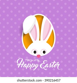 Happy Easter greeting card with Bunny / Happy Easter Card Illustration With Rabbit
