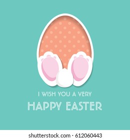 Happy Easter greeting card with Bunny

