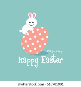 Happy Easter greeting card with Bunny and egg