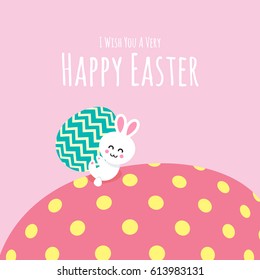 Happy Easter greeting card with Bunny and egg