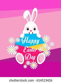 Happy Easter greeting card with Bunny