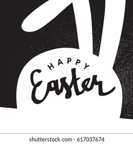 Happy Easter greeting card. Easter Bunny. Monochrome design