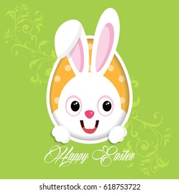 Happy Easter greeting card with Bunny