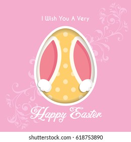 Happy Easter greeting card with Bunny