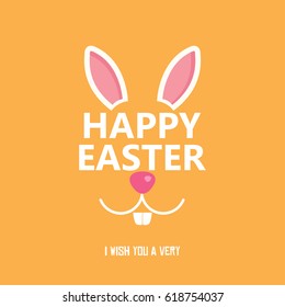 Happy Easter greeting card with Bunny