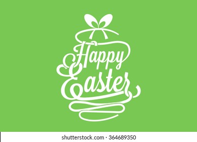 Happy Easter greeting card with calligraphic words and egg