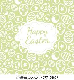 Happy Easter greeting card colored background of the eggs seamless pattern