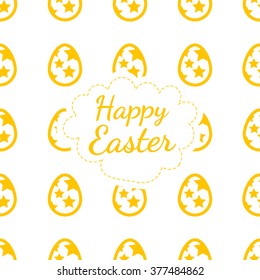 Happy Easter greeting card colored background of the eggs seamless pattern