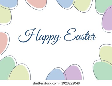 Happy Easter greeting card with colorful eggs