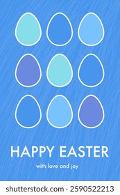 Happy Easter. Greeting card concept in modern minimal style. Background with Easter eggs. Vector illustration