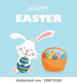 Happy Easter greeting card. Cute vector illustration