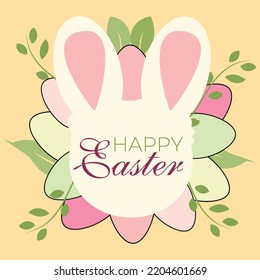 Feliz tarjeta de felicitación de Pascua con lindo