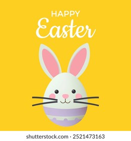 Frohe Ostern Grußkarte mit niedlichem Hasenei