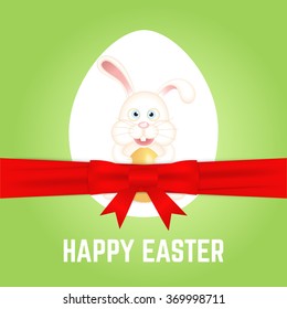 Happy Easter Greeting Card Cute Bunny