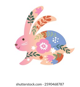 Happy Easter greeting card with decorative Easter Bunny