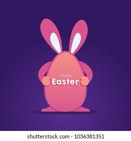happy easter greeting card design, with funny bunny design