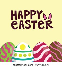 Happy easter greeting card design