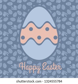 Happy Easter greeting card design. Vector illustration. 