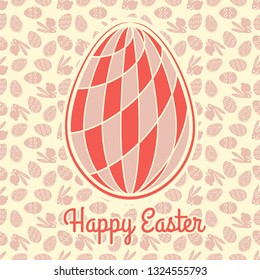 Happy Easter greeting card design. Vector illustration. 