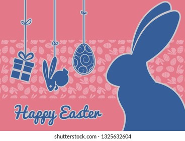 Happy Easter greeting card design. Vector illustration. 