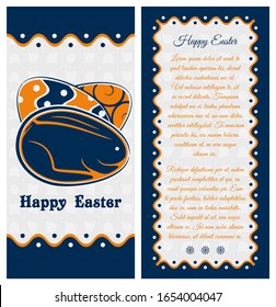 Happy Easter greeting card design template. Vector illustration