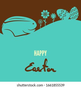 Plantilla de diseño de tarjetas de felicitación de Pascua Feliz. Ilustración del vector
