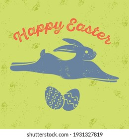 Happy Easter greeting card design template. Vector illustration