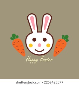 Happy Easter greeting card design template. Vector illustration